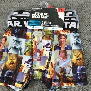 Star Wars Boys Boxer Briefs 3 Pack Size 4 NWT